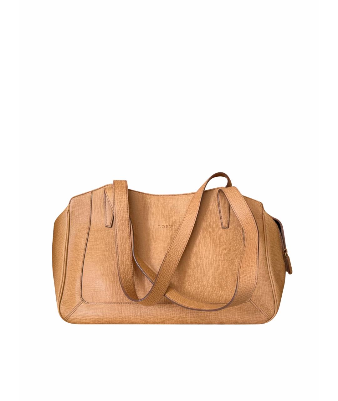 LOEWE Коричневая кожаная сумка через плечо, фото 1