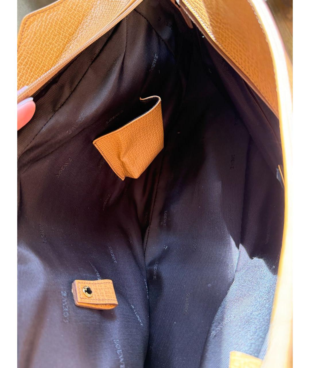 LOEWE Коричневая кожаная сумка через плечо, фото 5