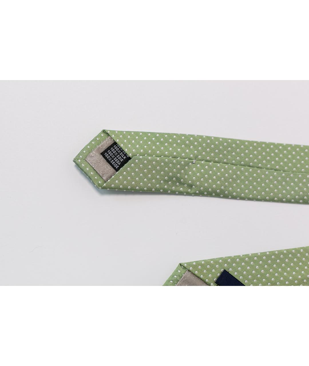 LARDINI Салатовый шелковый галстук, фото 3