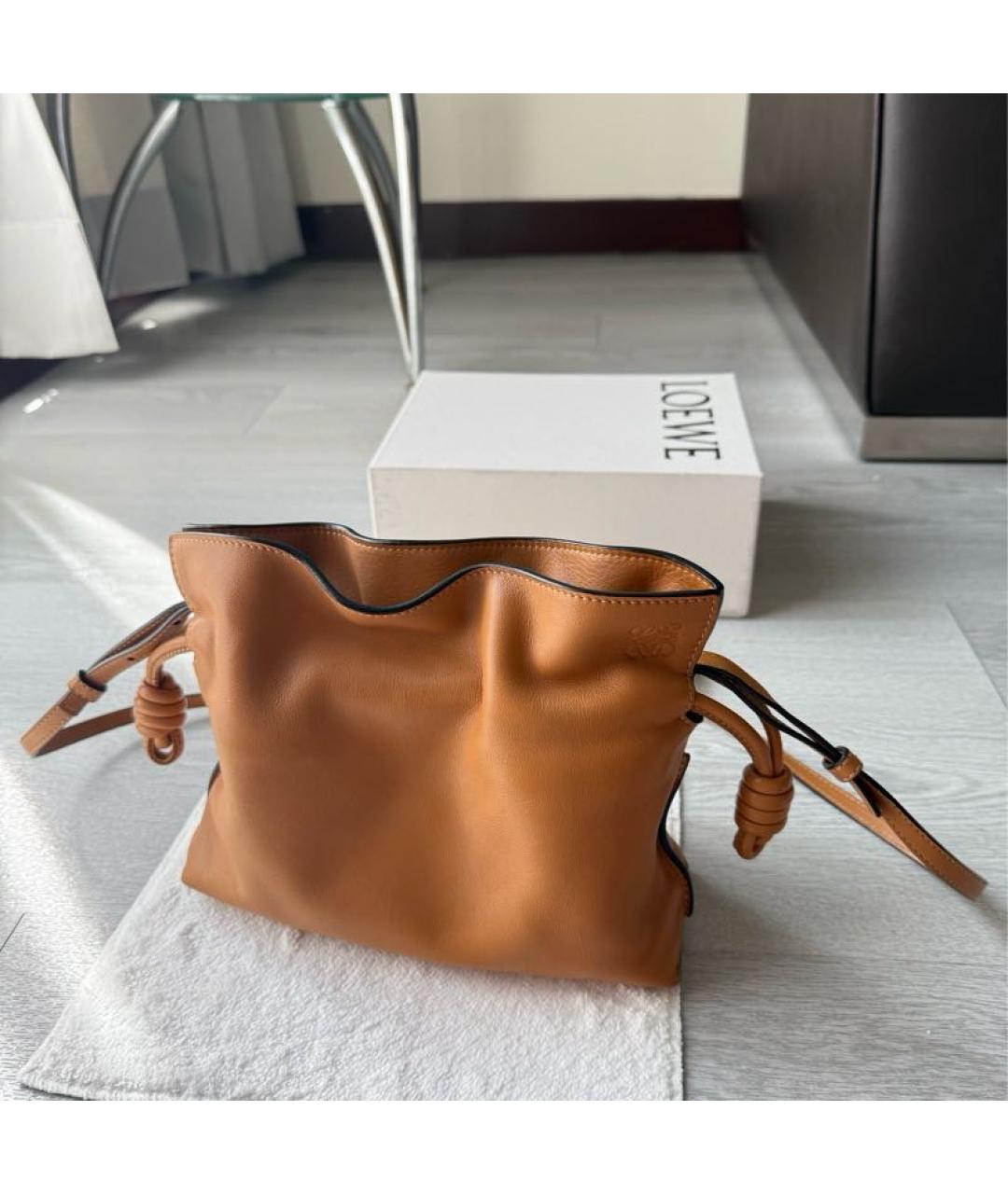 LOEWE Оранжевая кожаная сумка через плечо, фото 2