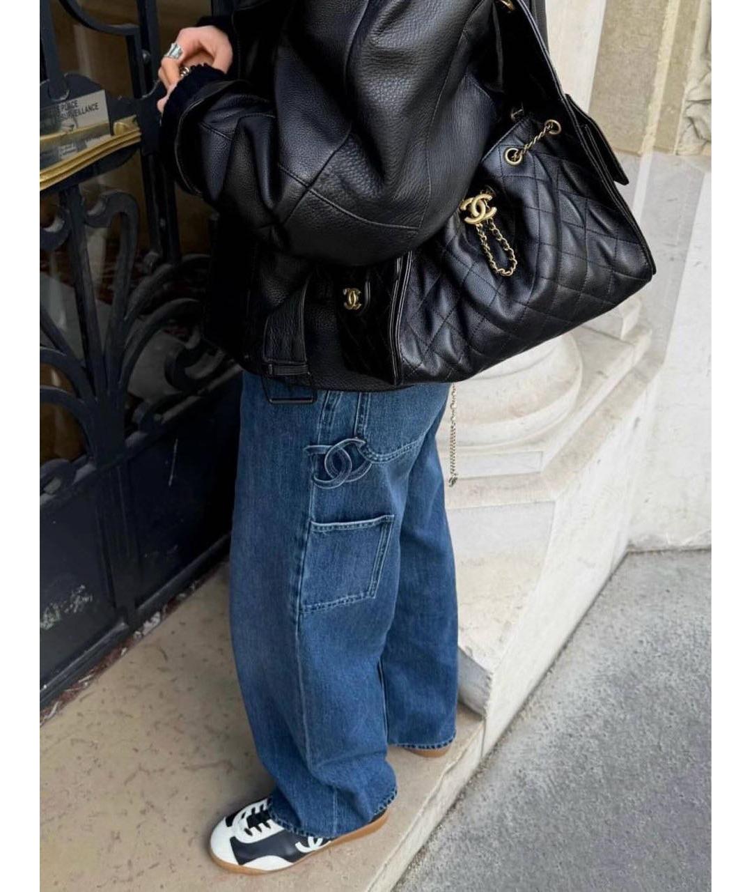 CHANEL Темно-синие хлопковые прямые джинсы, фото 3