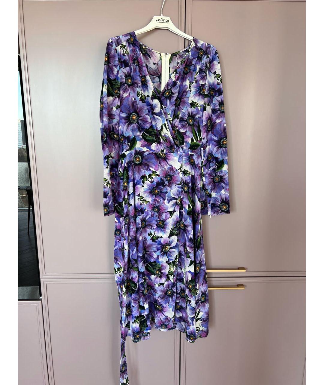 DOLCE&GABBANA Мульти шелковое повседневное платье, фото 2