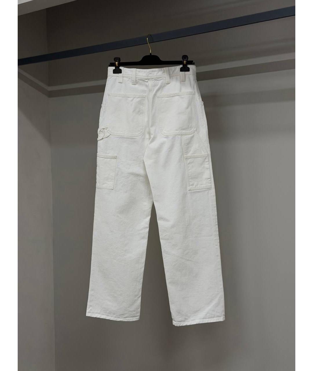 CHANEL Белые хлопковые прямые джинсы, фото 2