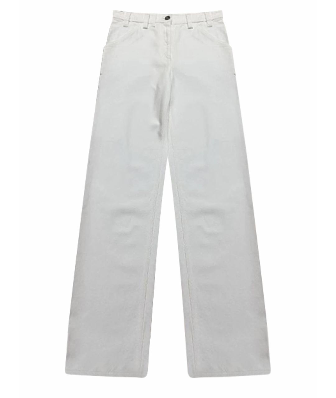 CHANEL Белые хлопковые прямые джинсы, фото 1