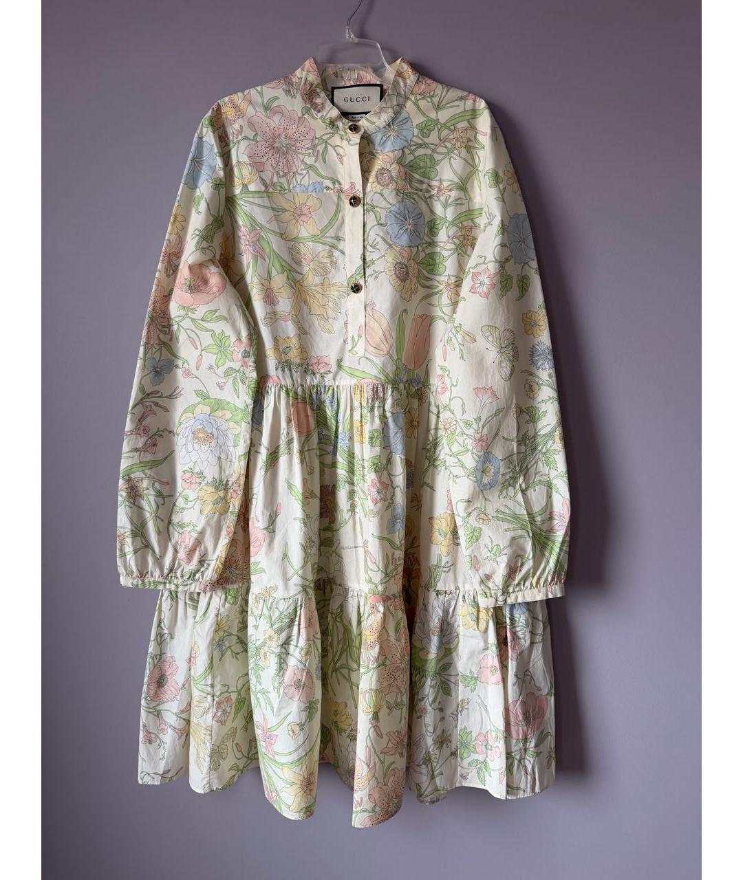 GUCCI Мульти хлопковое повседневное платье, фото 6