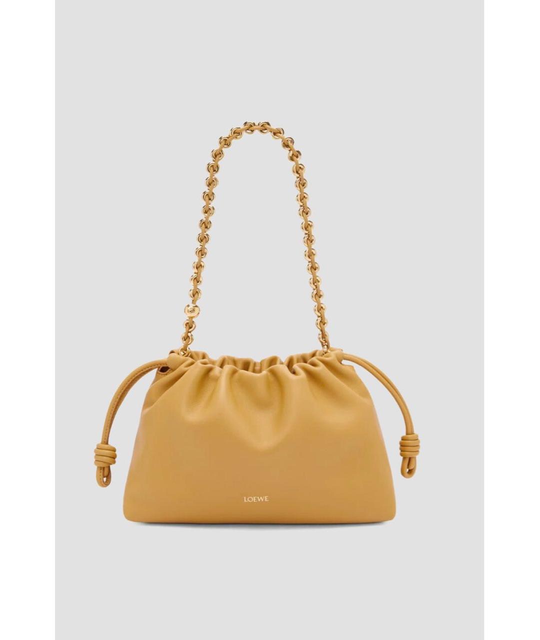 LOEWE Горчичная кожаная сумка через плечо, фото 6