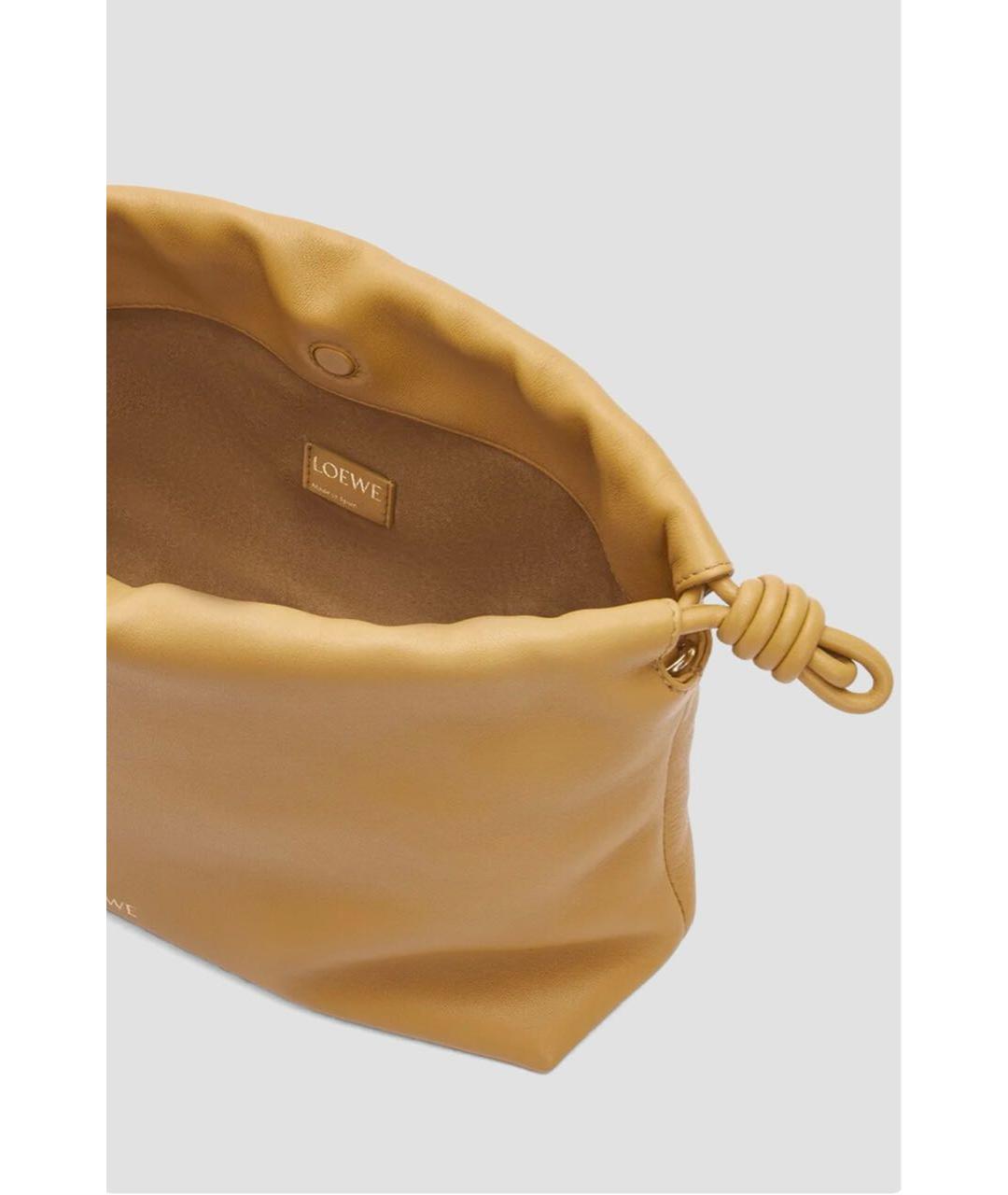 LOEWE Горчичная кожаная сумка через плечо, фото 4