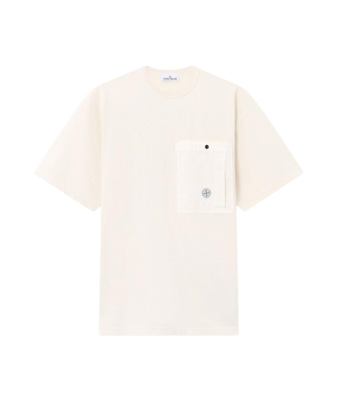 STONE ISLAND Белая хлопковая футболка, фото 1