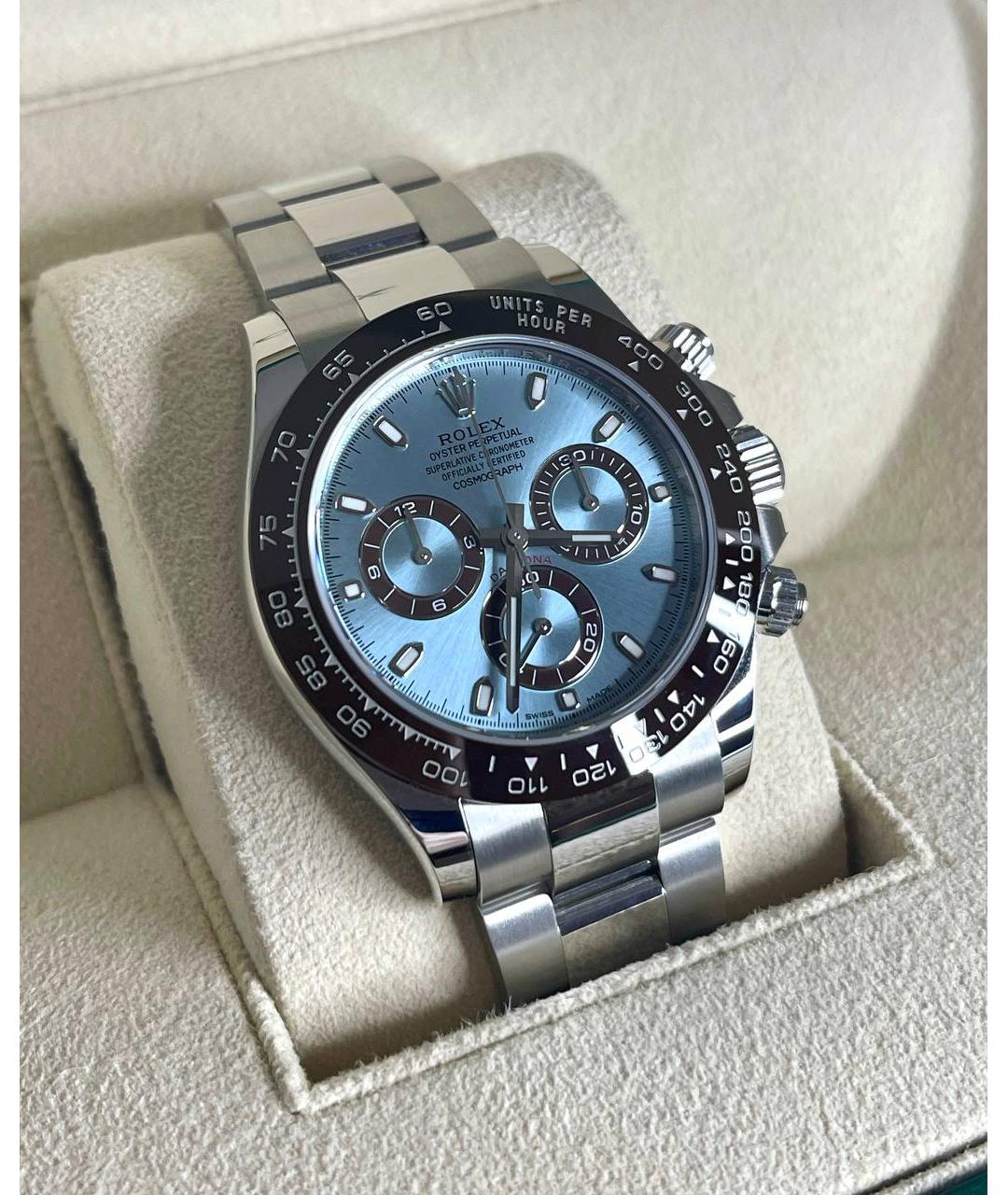 ROLEX Голубые платиновые часы, фото 2