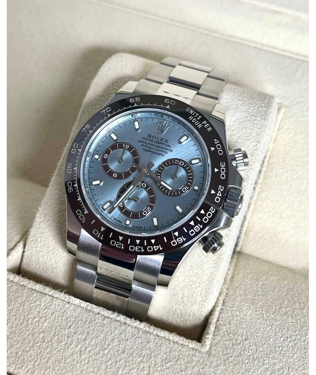 ROLEX Голубые платиновые часы, фото 3