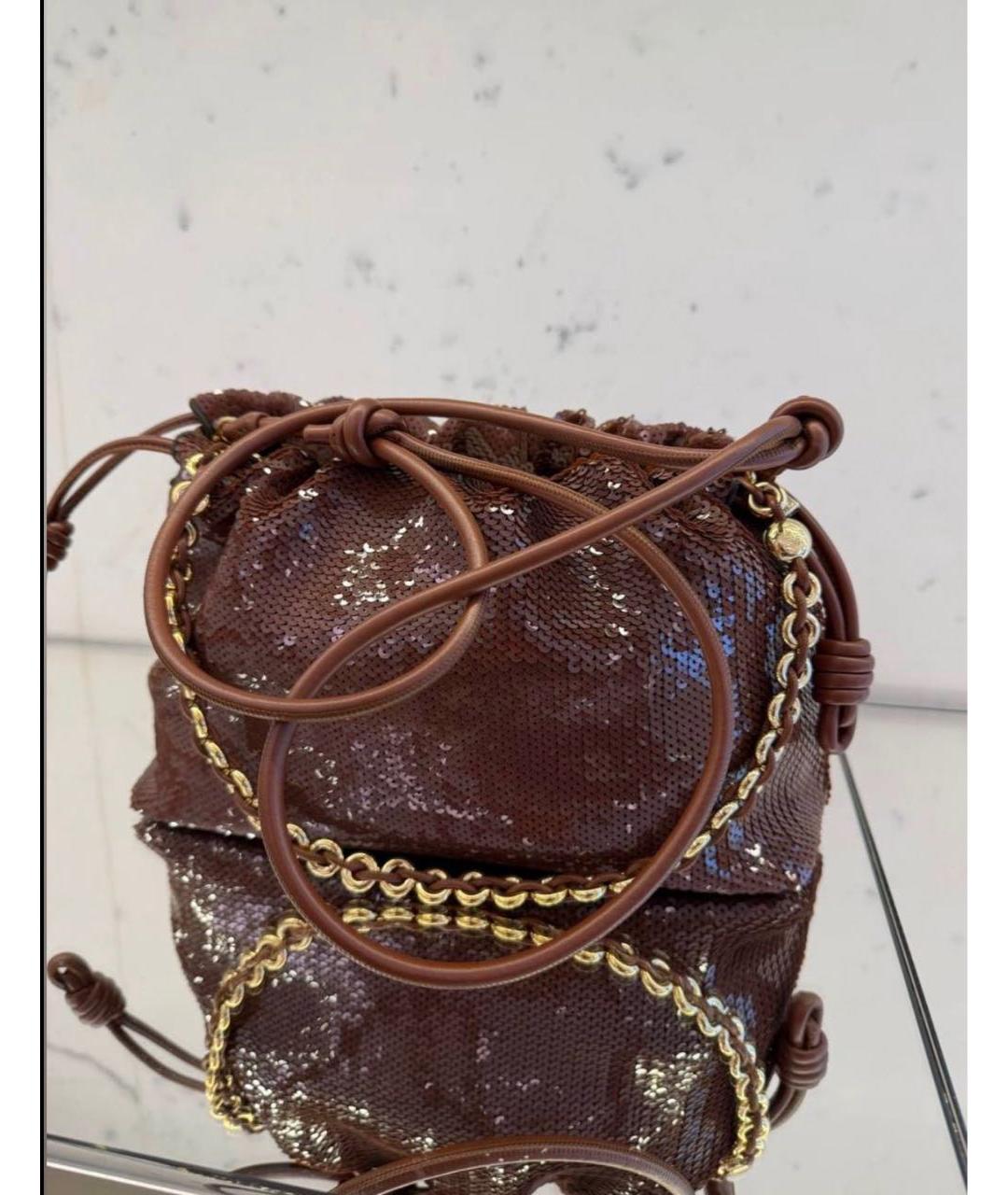 LOEWE Коричневая кожаная сумка через плечо, фото 3