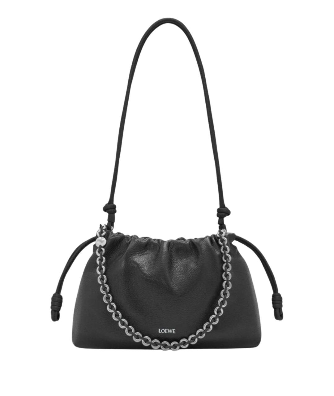 LOEWE Черная кожаная сумка с короткими ручками, фото 1