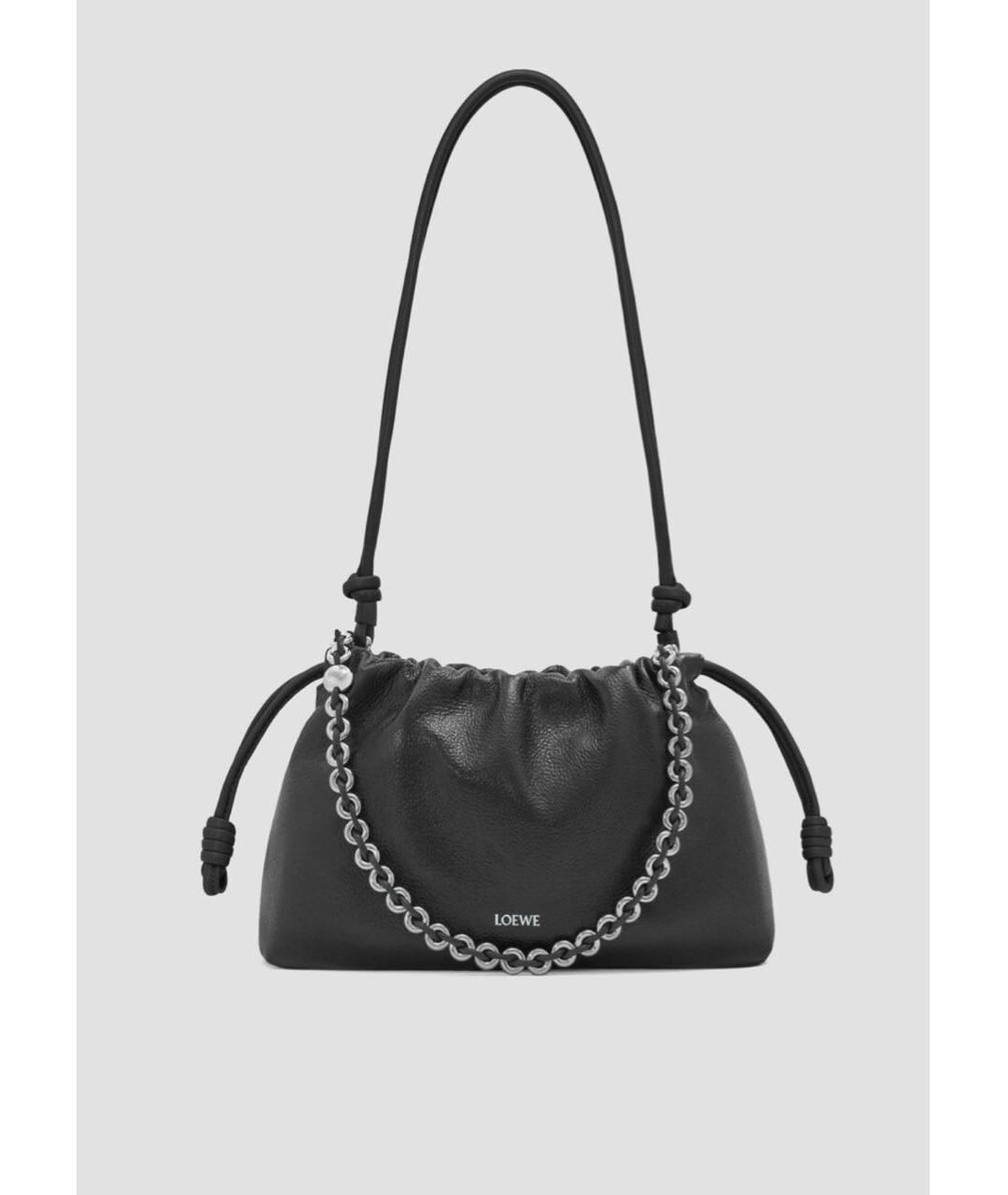 LOEWE Черная кожаная сумка с короткими ручками, фото 5
