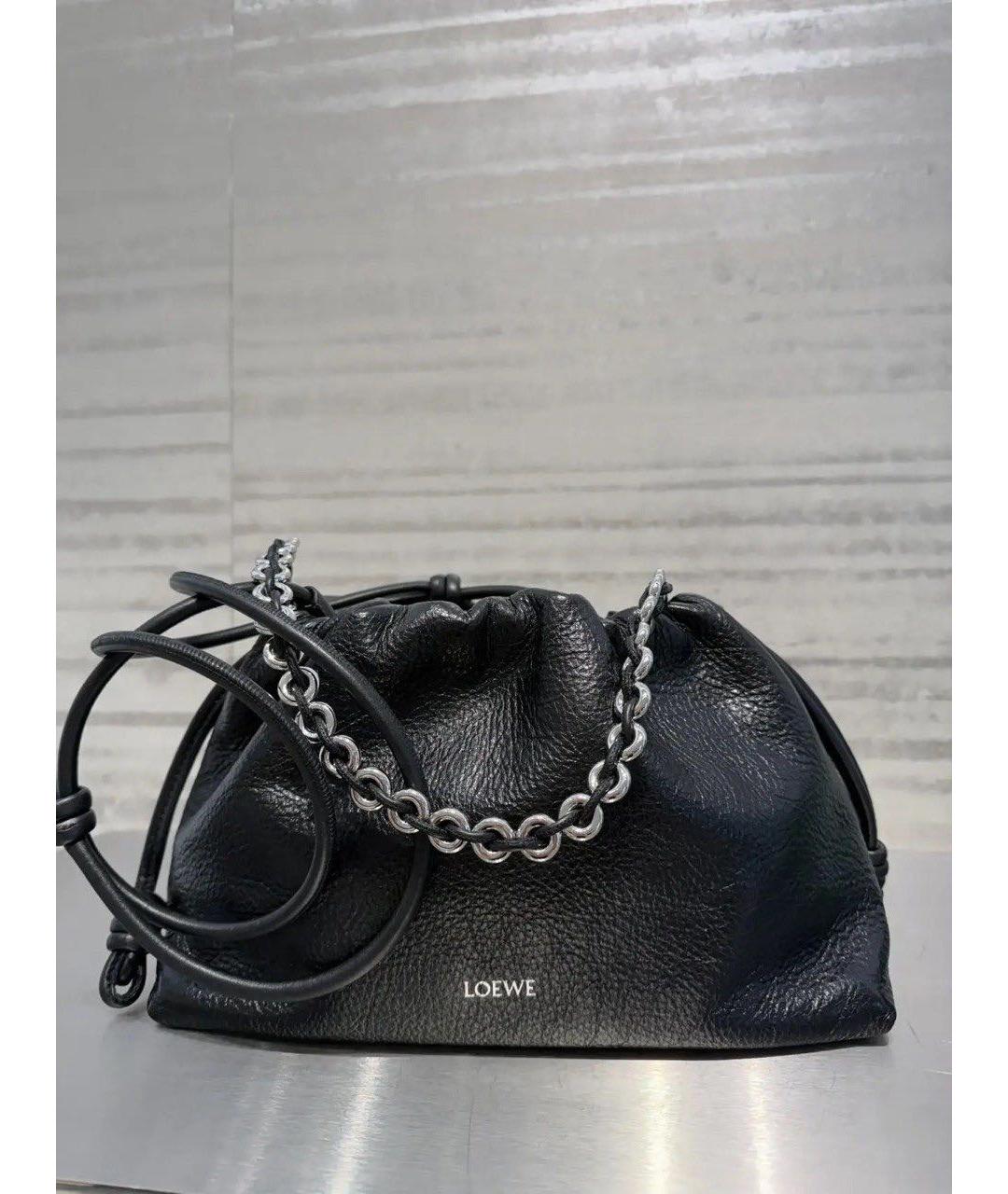 LOEWE Черная кожаная сумка с короткими ручками, фото 2