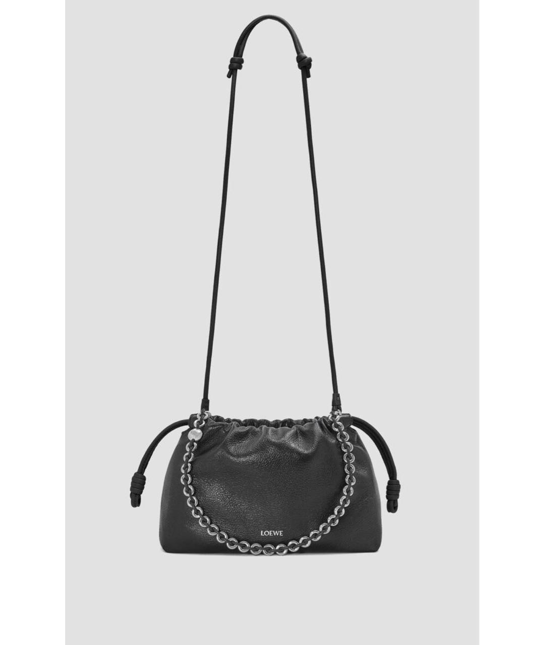 LOEWE Черная кожаная сумка с короткими ручками, фото 4