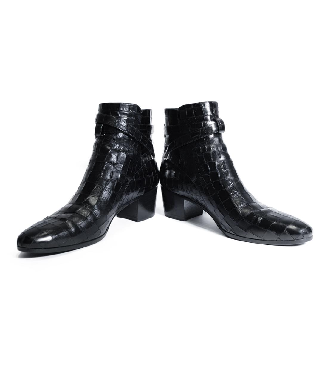 SAINT LAURENT Черные кожаные ботильоны, фото 4