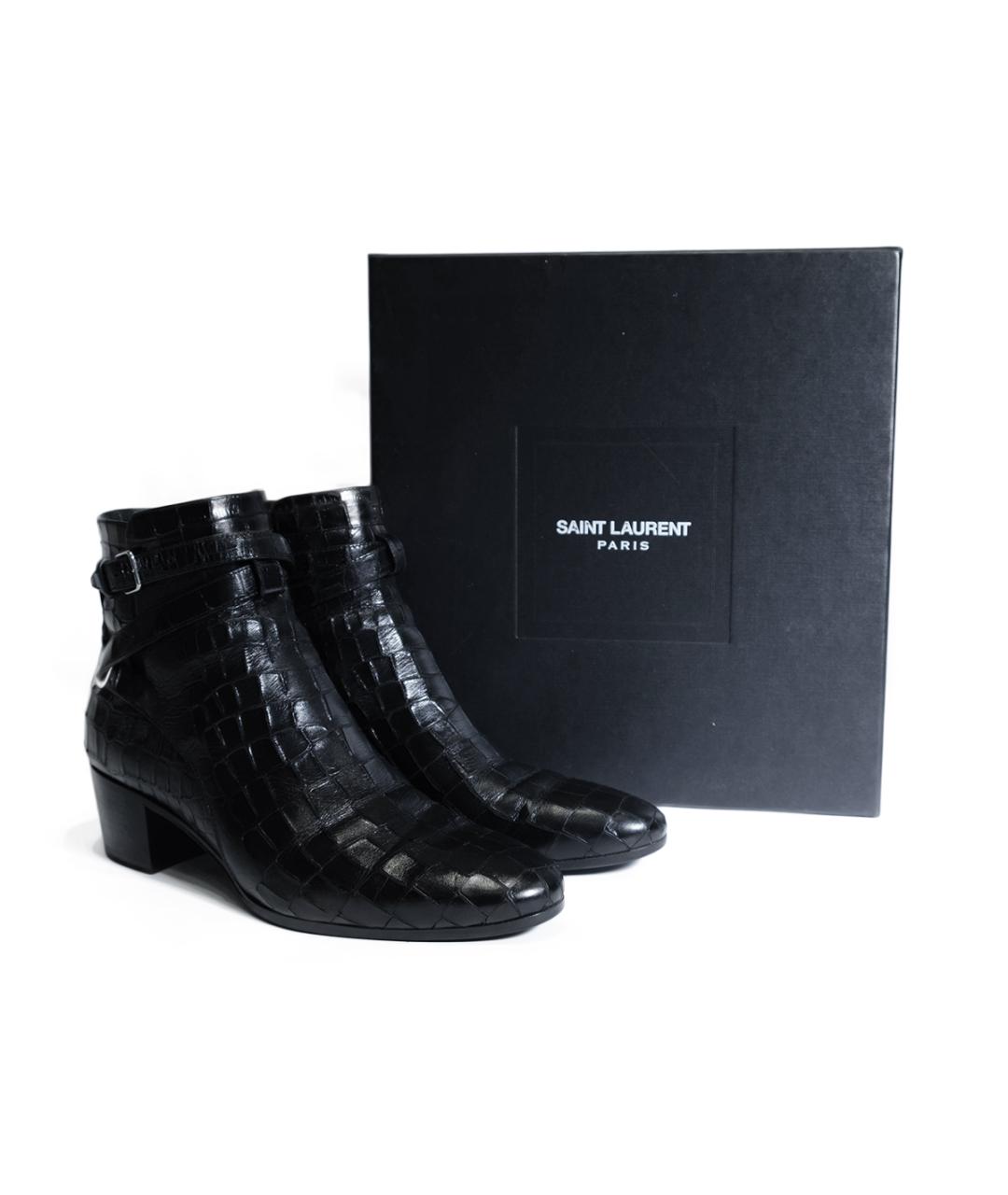 SAINT LAURENT Черные кожаные ботильоны, фото 6