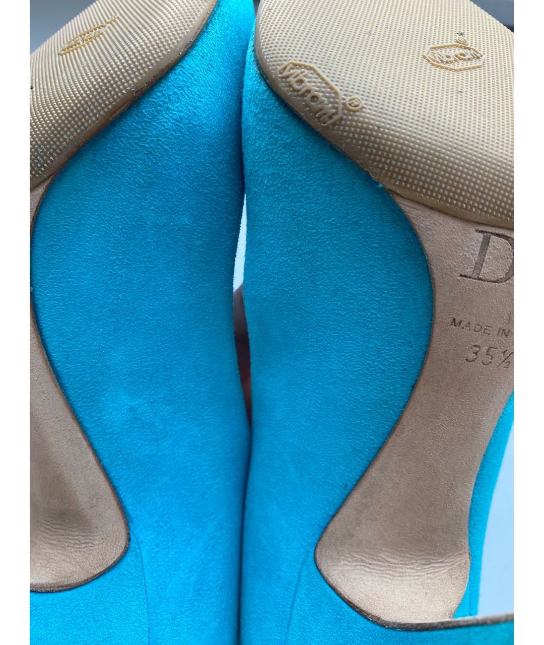 CHRISTIAN DIOR PRE-OWNED Голубые замшевые туфли, фото 7