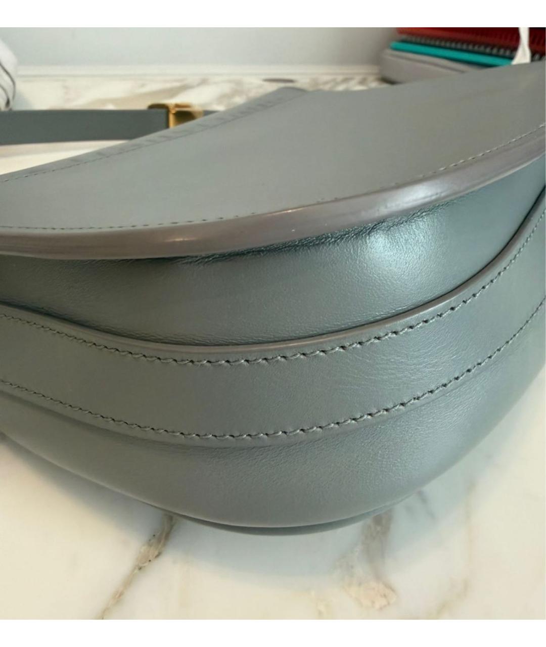 CHRISTIAN DIOR Серая кожаная сумка через плечо, фото 5