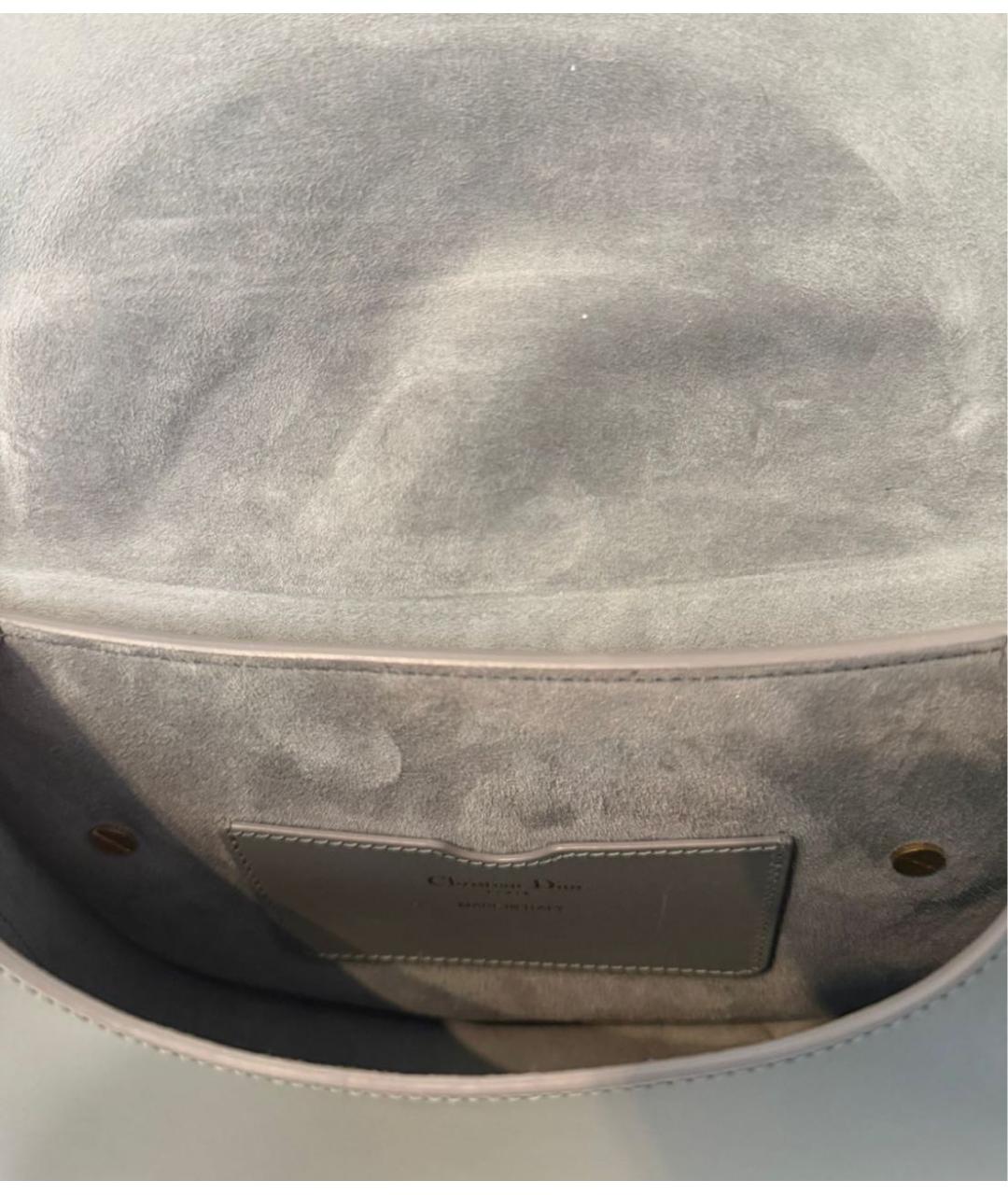 CHRISTIAN DIOR Серая кожаная сумка через плечо, фото 6