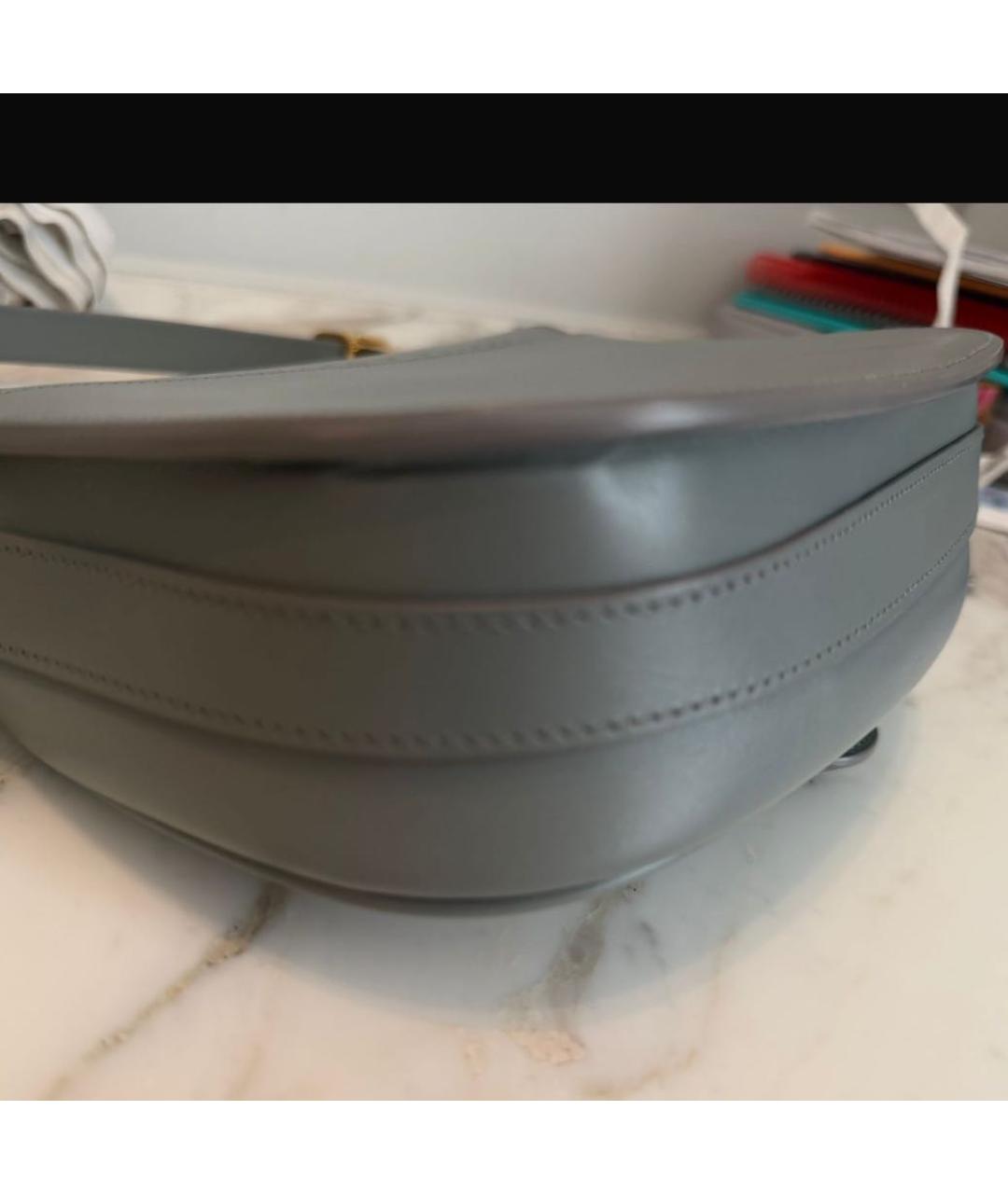 CHRISTIAN DIOR Серая кожаная сумка через плечо, фото 4