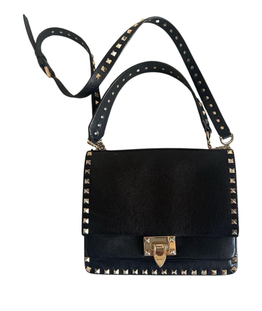 VALENTINO Черная кожаная сумка через плечо, фото 1