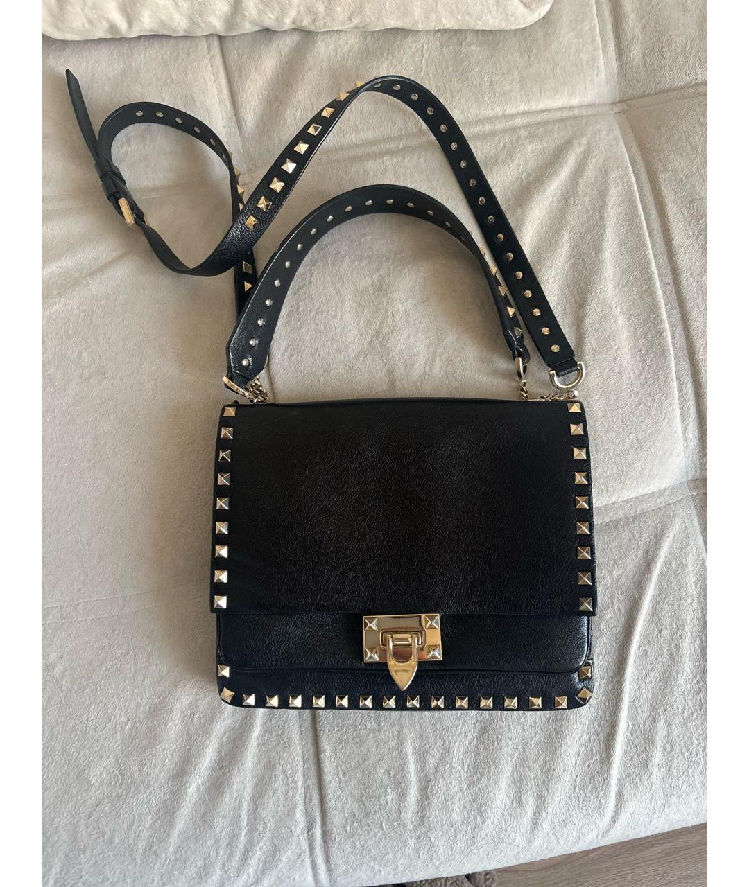 VALENTINO Черная кожаная сумка через плечо, фото 5