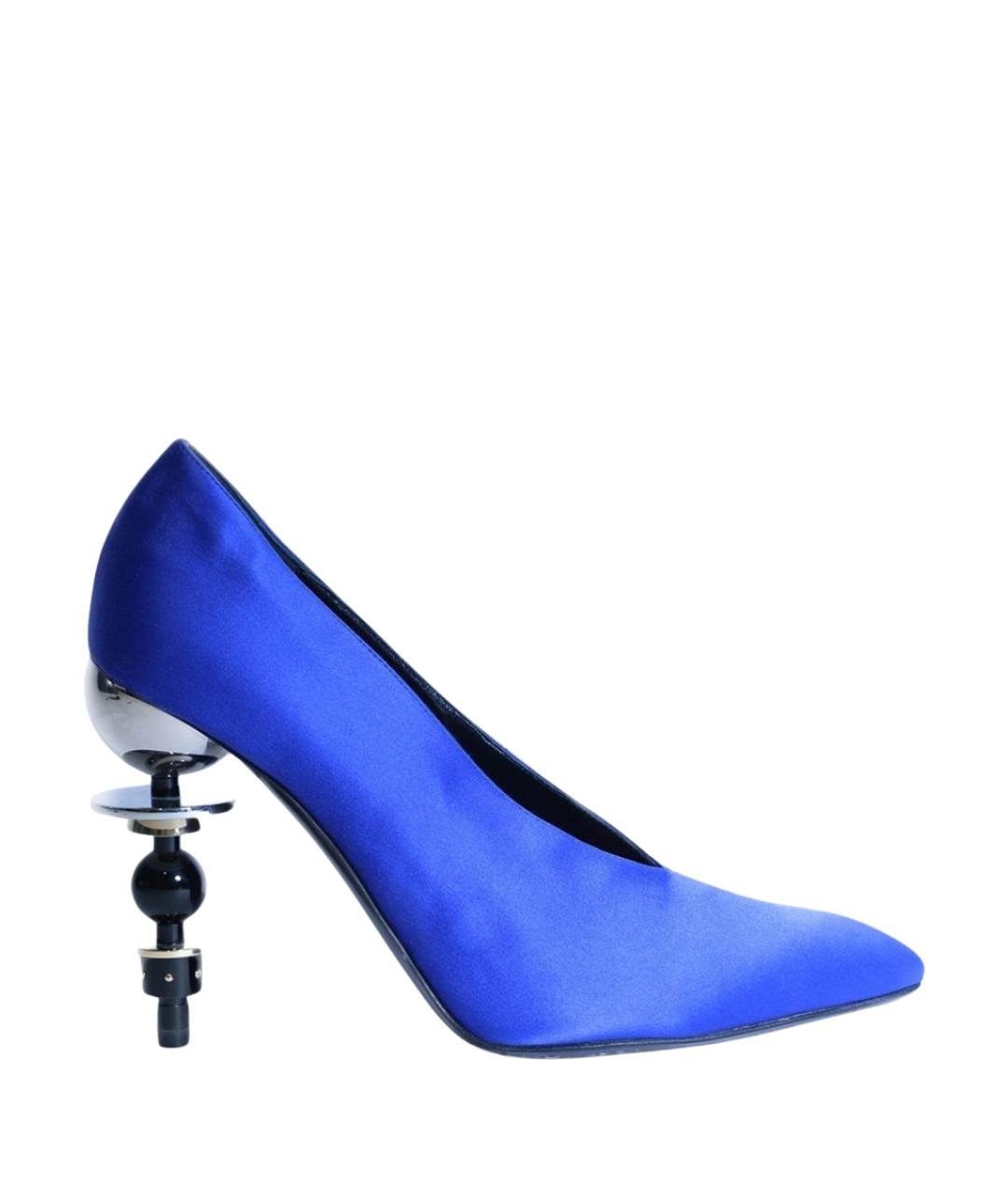 HERMES Синие текстильные туфли, фото 1