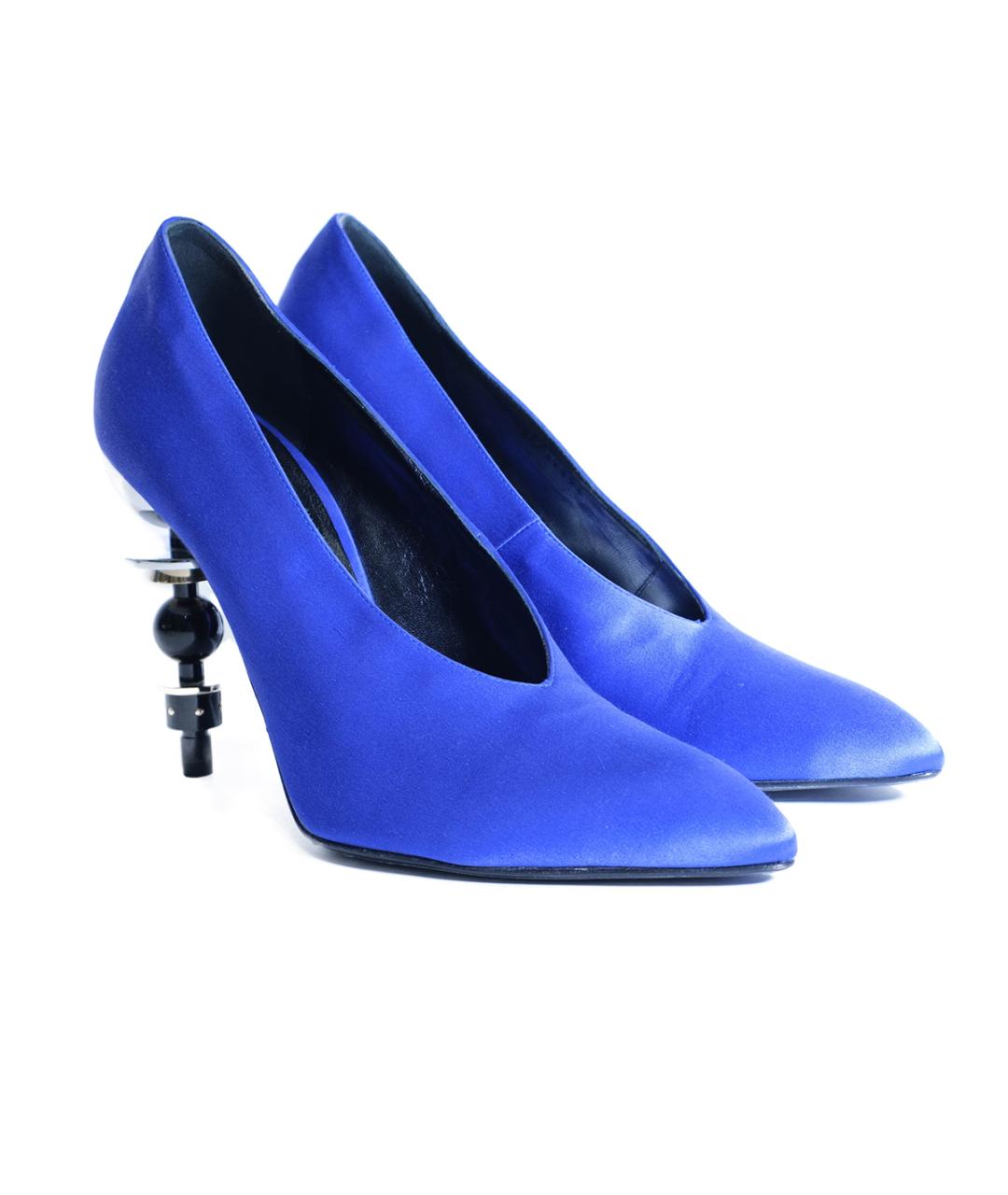 HERMES Синие текстильные туфли, фото 2