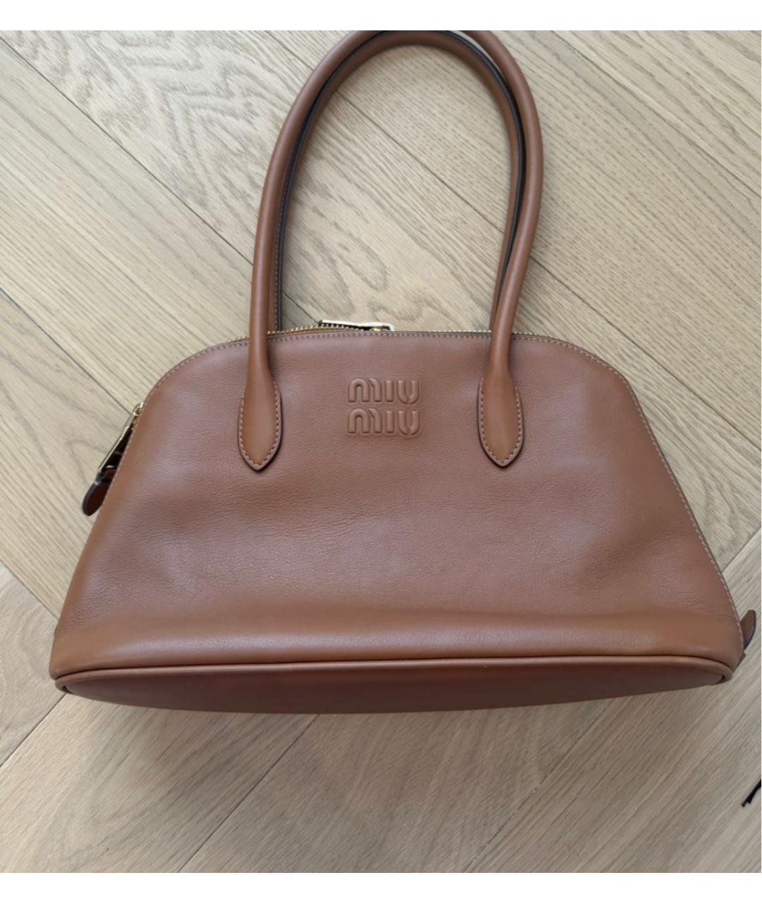 MIU MIU Коричневая кожаная сумка тоут, фото 2