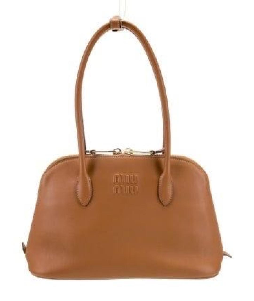 MIU MIU Коричневая кожаная сумка тоут, фото 9