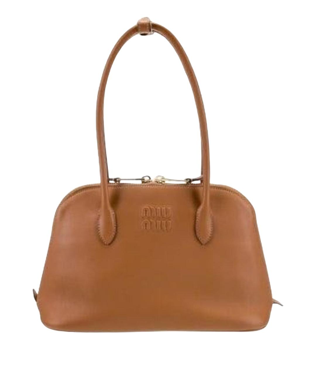 MIU MIU Коричневая кожаная сумка тоут, фото 1