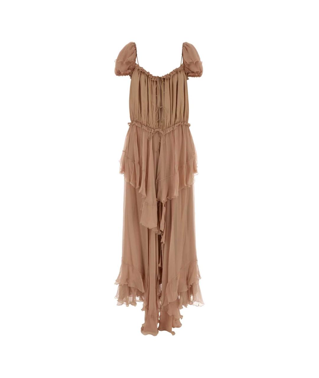 CHLOE Розовое шелковое повседневное платье, фото 1