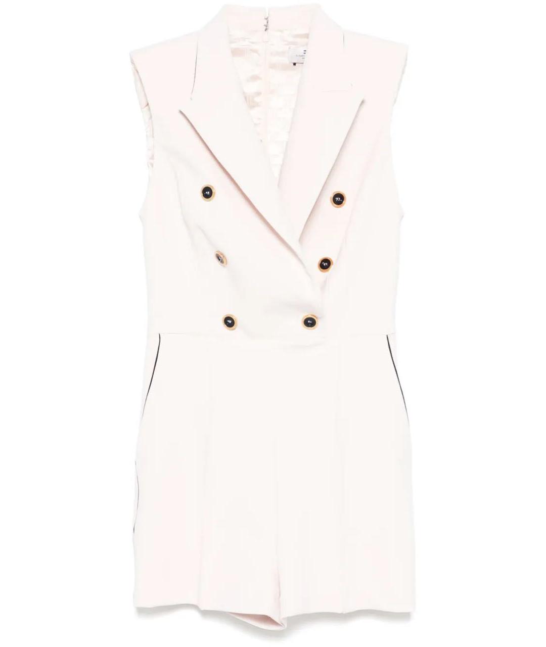 ELISABETTA FRANCHI Бежевый полиэстеровый комбинезон, фото 6