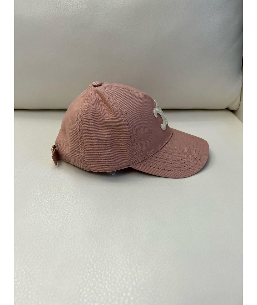 CELINE Розовая хлопковая кепка, фото 2