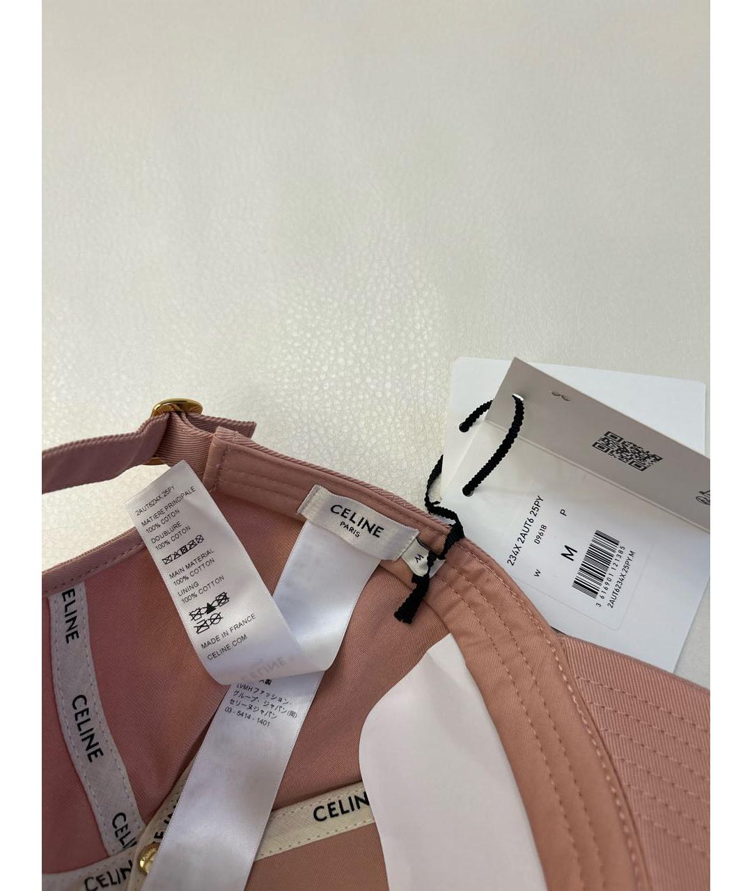 CELINE Розовая хлопковая кепка, фото 6