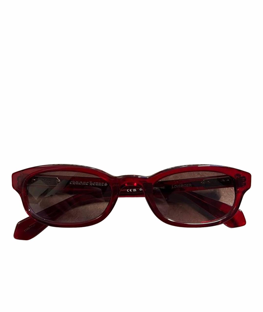 CHROME HEARTS Бордовые пластиковые солнцезащитные очки, фото 1
