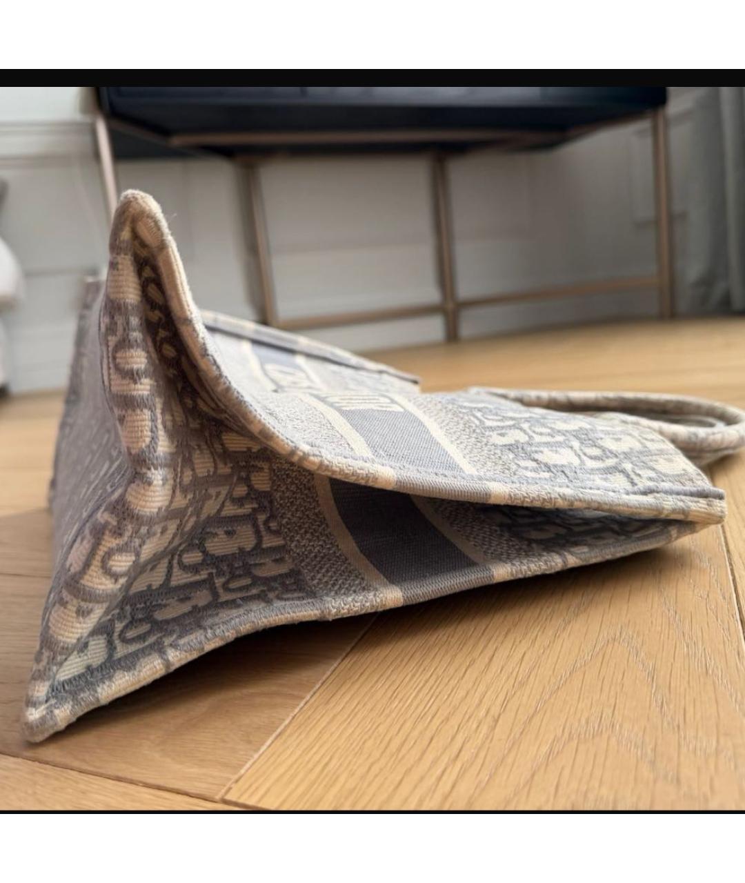 CHRISTIAN DIOR Голубая тканевая сумка тоут, фото 8