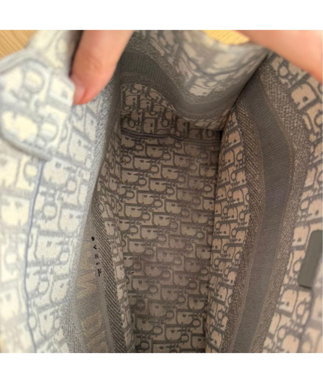 CHRISTIAN DIOR Голубая тканевая сумка тоут, фото 7