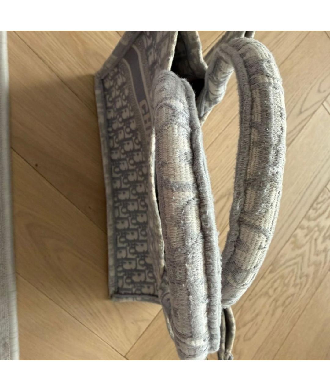 CHRISTIAN DIOR Голубая тканевая сумка тоут, фото 5