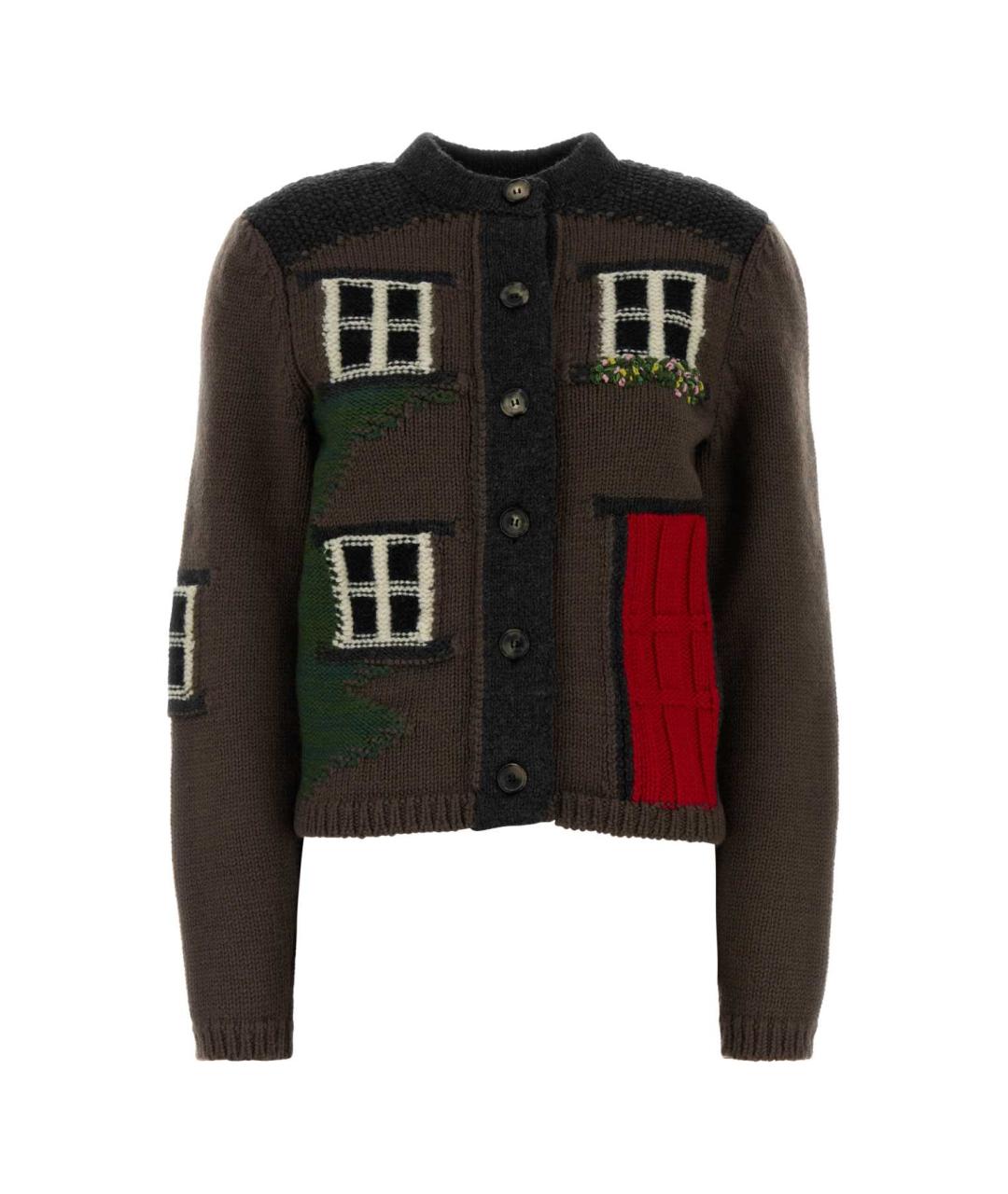 J.W.ANDERSON Коричневый шерстяной кардиган, фото 1