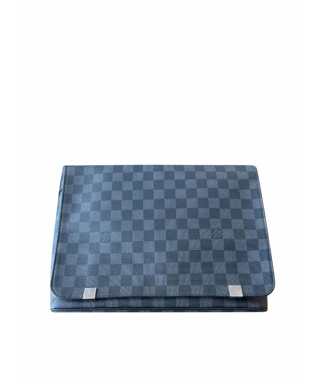 LOUIS VUITTON Антрацитовая сумка на плечо из искусственной кожи, фото 1