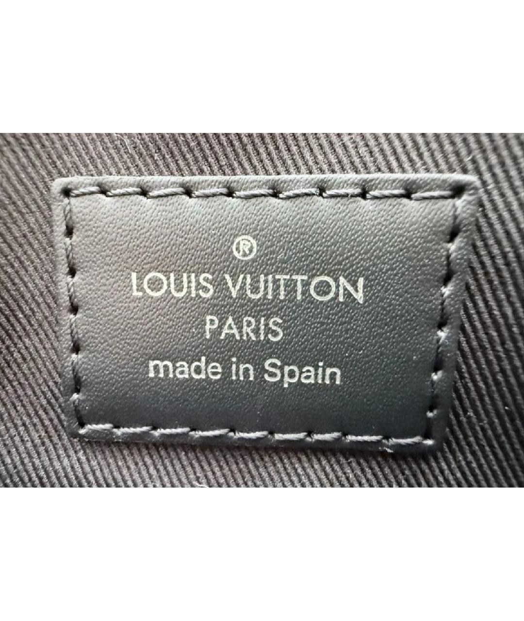 LOUIS VUITTON Антрацитовая сумка на плечо из искусственной кожи, фото 4