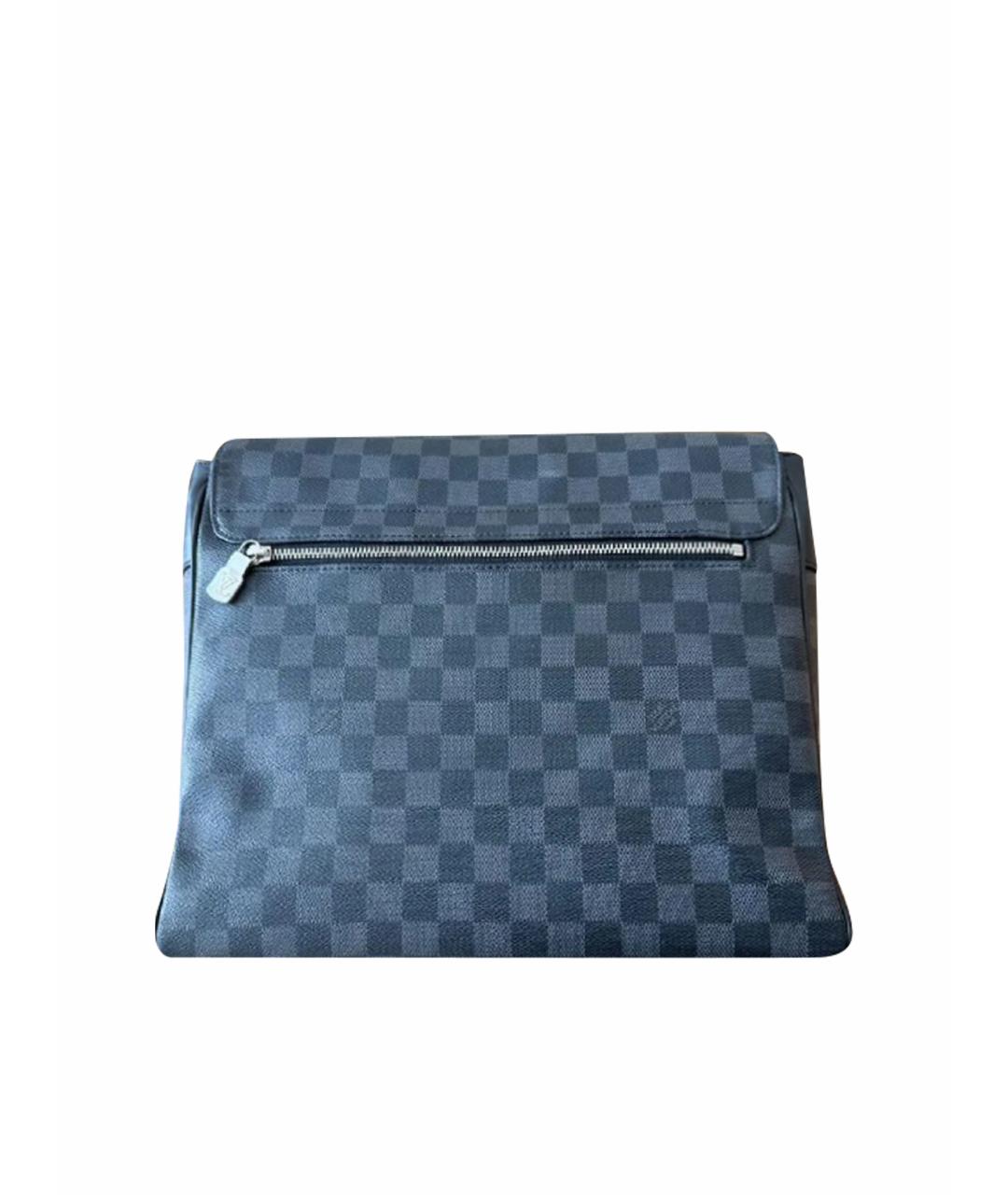 LOUIS VUITTON Антрацитовая сумка на плечо из искусственной кожи, фото 6