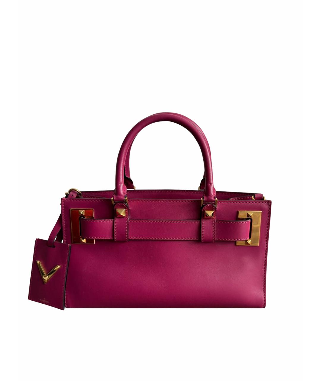 VALENTINO Фуксия кожаная сумка через плечо, фото 1