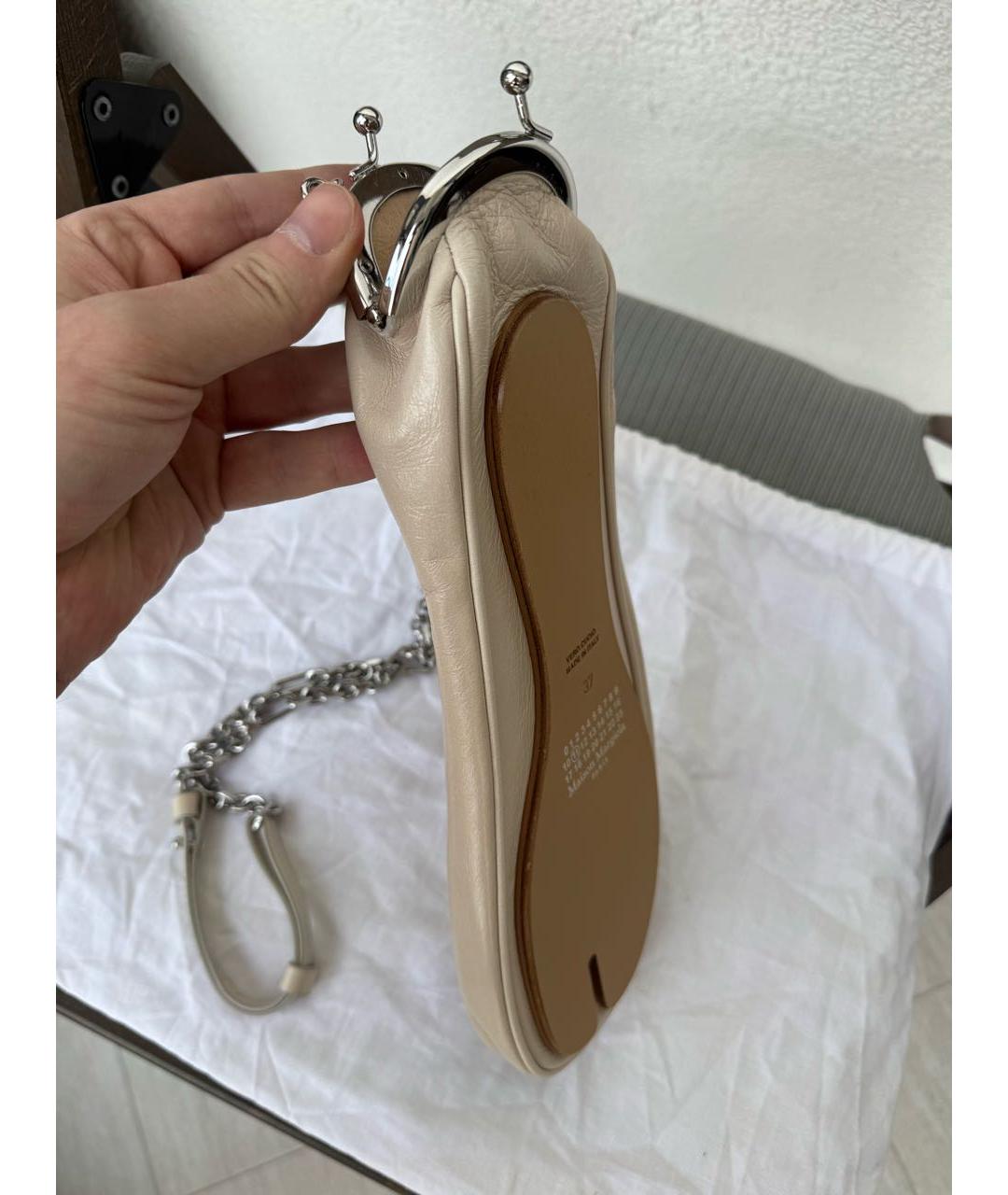 MAISON MARGIELA Бежевая кожаная сумка через плечо, фото 3