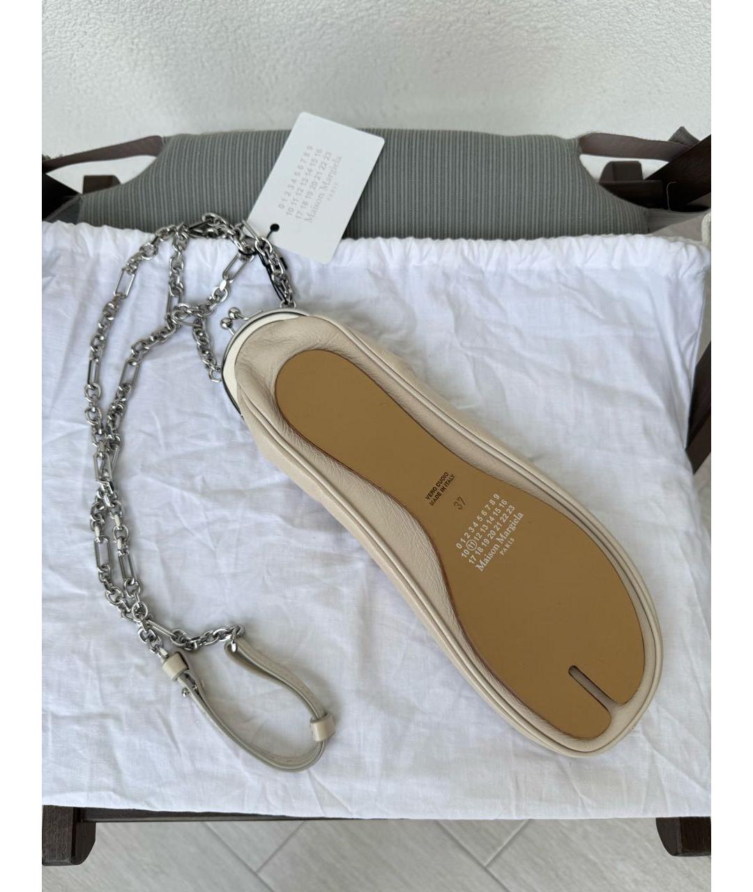 MAISON MARGIELA Бежевая кожаная сумка через плечо, фото 5