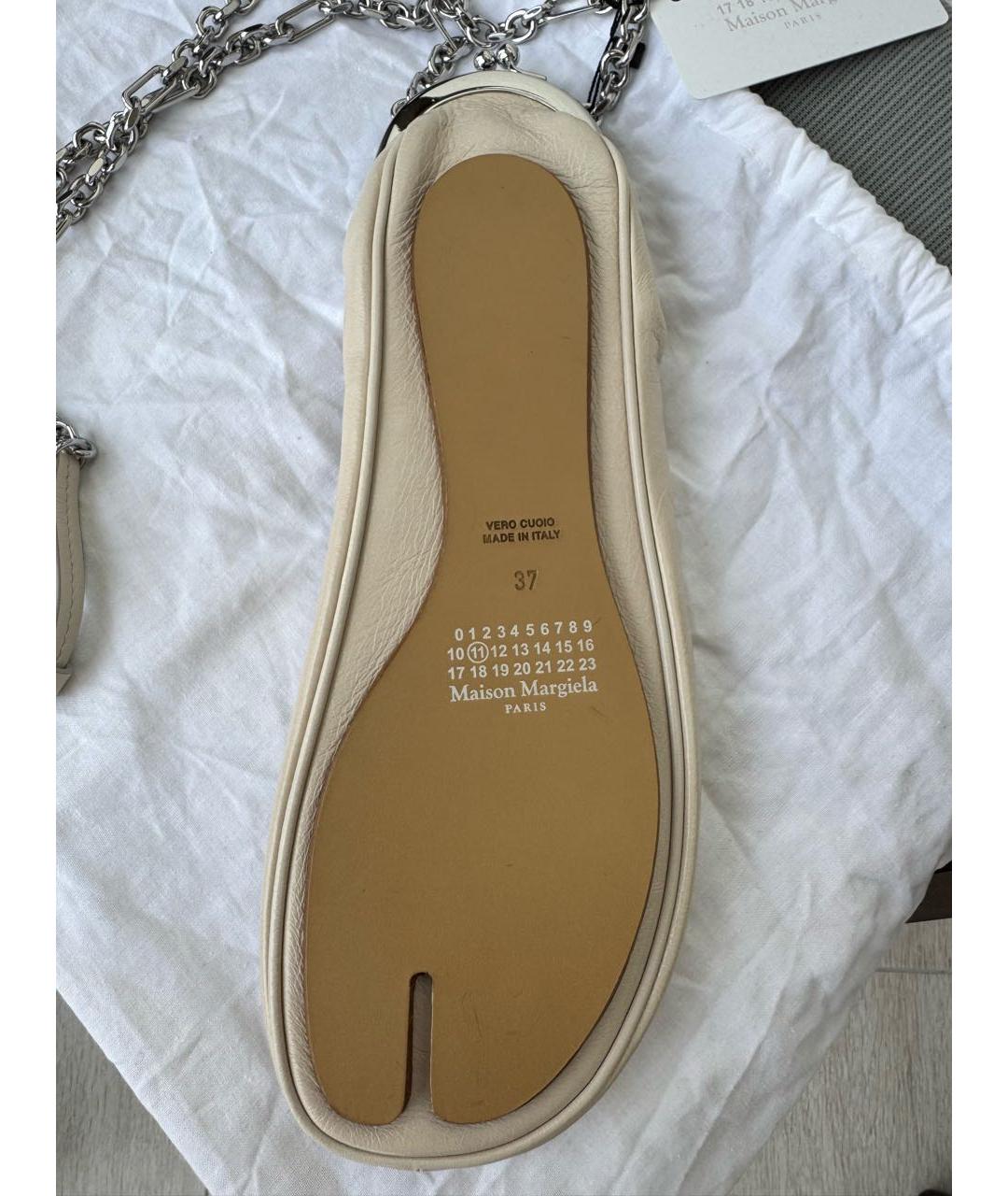 MAISON MARGIELA Бежевая кожаная сумка через плечо, фото 2