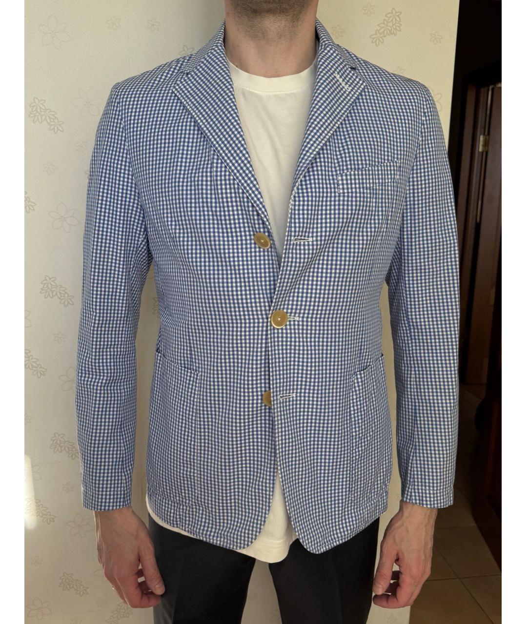 BARENA Голубой хлопковый пиджак, фото 8