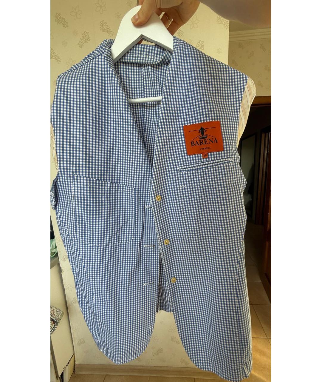 BARENA Голубой хлопковый пиджак, фото 3